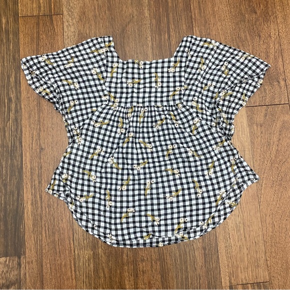 Madewell women’s black/white top blouse sz Medium - Picture 3 of 3